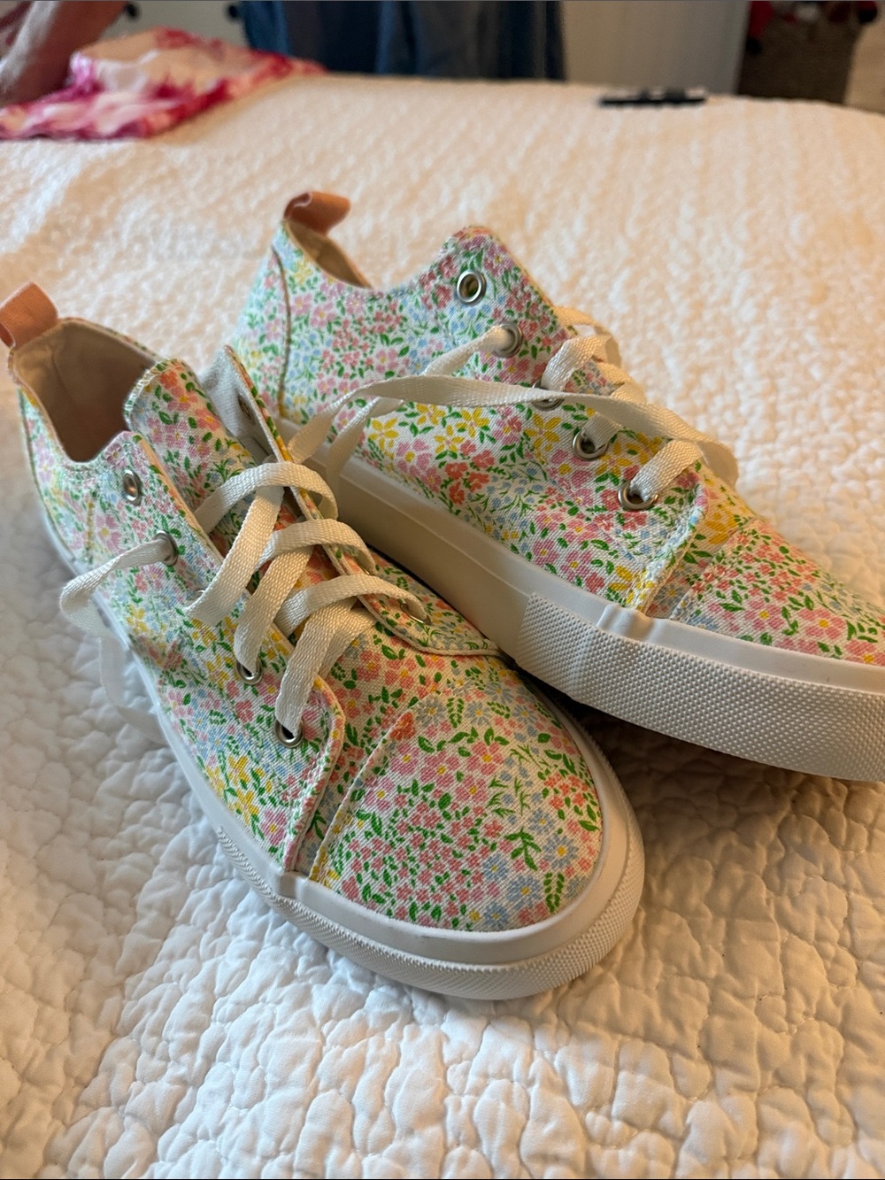 Serra Floral Canvas Athletic Sneakers in Pink, Yellow, Green